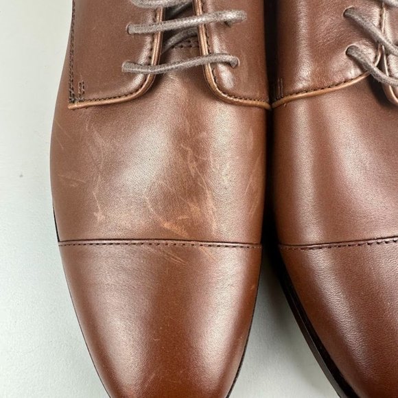 J. Crew Factory Leather Cap Toe Shoes in Brown Leather main image 5